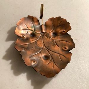 Vintage Coppercraft Guild Taunton, Mass Leaf Shaped Dish-Trinket Tray Copper Art